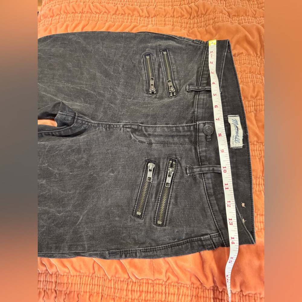 Madewell Zippy Moto Skinny Skinny Jeans - Gray Wash - Size 28 - Picture 4 of 9